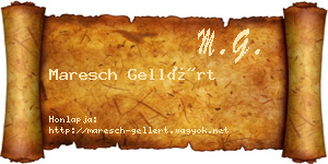 Maresch Gellért névjegykártya